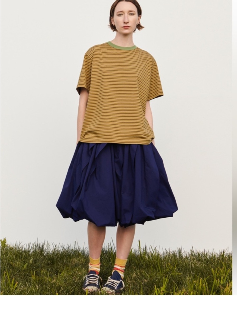 Marni Uniqlo Navy Balloon Midi Skirt